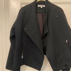 Elizabeth and James cropped blazer dark grey sweatshirt material (size small)